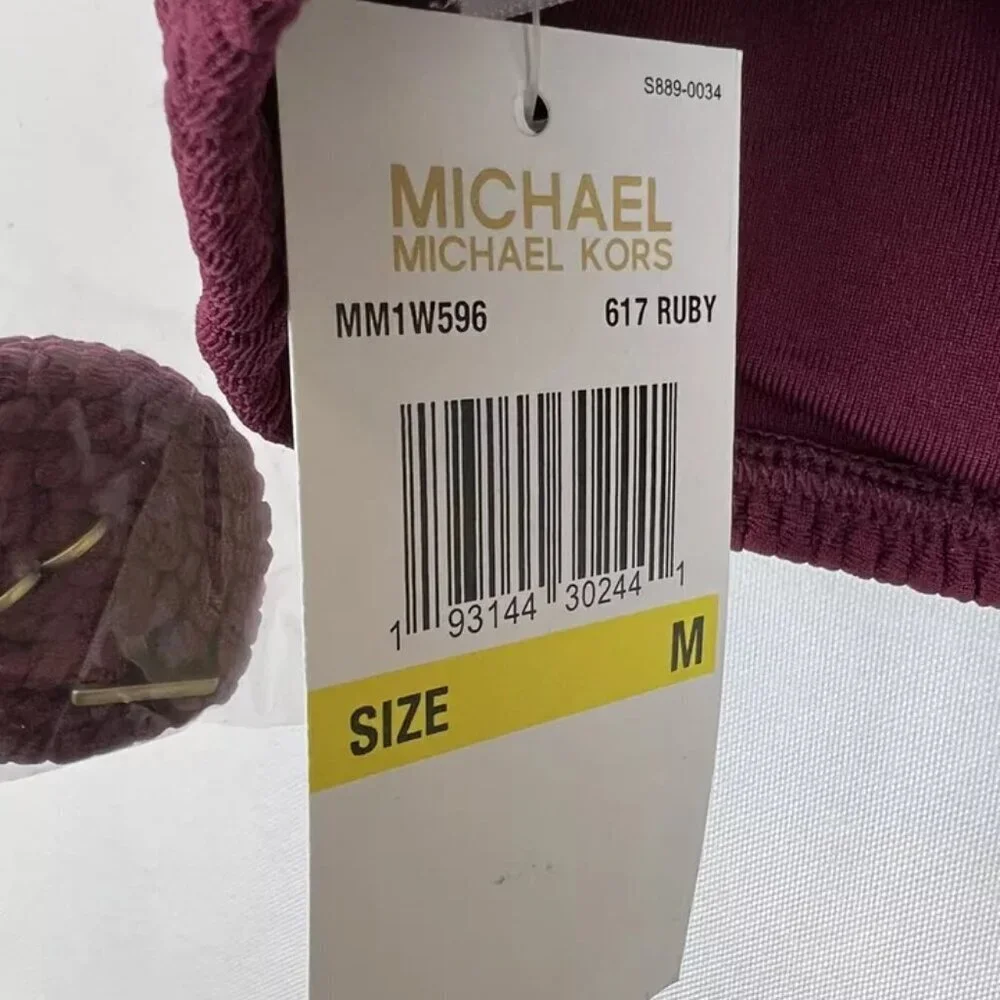 Michael Kors Women’s One Shoulder Purple Bikini Top Size M